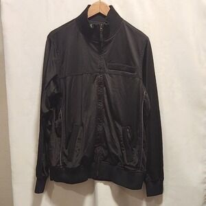 VTG Caffeine New York Track Jacket Mens XL Y2K Rave Quilted Winged Studded Black